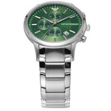 Buy Shop Emporio Armani Renato Chronograph Green Dial Silver Steel Strap Watch For Men - AR11507 USA Online