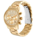 Buy Shop Michael Kors Ritz Chronograph Gold Dial Gold Steel Strap Watch For Women - MK7310 USA Online