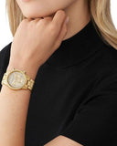 Buy Shop Michael Kors Ritz Chronograph Gold Dial Gold Steel Strap Watch For Women - MK7310 USA Online