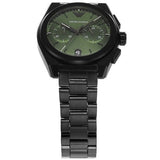 Buy Shop Emporio Armani Federico Chronograph Green Dial Black Steel Strap Watch For Men - AR11562 USA Online