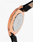 Buy Shop Daniel Wellington Petite Sheffield Black Dial Black Leather Strap Watch For Women - DW00100168 USA Online