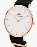 Buy Shop Daniel Wellington Classic Petite Cornwall White Dial Black NATO Strap Watch For Women - DW00100251 USA Online