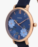 Buy Shop Fossil Jacqueline Blue Dial Blue Leather Strap Watch for Women - ES4673 USA Online