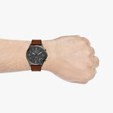 Buy Shop Fossil Forrester Chronograph Grey Dial Brown Leather Strap Watch for Men - FS5815 USA Online