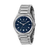 Maserati Triconic Quartz Blue Dial Silver Steel Strap Watch For Men - R8853139002