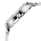 Buy Shop Michael Kors Liliane Three Hand Mother of Pearl White Dial Silver Steel Strap Watch For Women - MK4556 USA Online