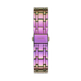 Guess Sparkler Silver Dial Purple Steel Strap Watch For Women - GW0111L5