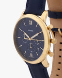 Buy Shop Fossil Neutra Chronograph Blue Dial Blue Leather Strap Watch for Men - FS5790 USA Online