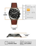 Buy Shop Fossil Everett Chronograph Grey Dial Brown Leather Strap Watch for Men - FS5799 USA Online