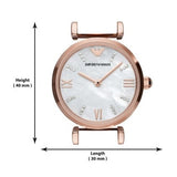 Buy Shop Emporio Armani Gianni T-Bar Mother of Pearl Dial Rose Gold Steel Strap Watch For Women - AR11316 USA Online
