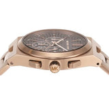 Michael Kors Lennox Chronograph Black Dial Rose Gold Steel Strap Watch For Men - MK9119