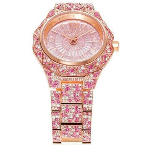 Buy Shop Michael Kors Raquel Three-Hand Crystals Pink Dial Rose Gold Steel Strap Watch For Women - MK7343 USA Online