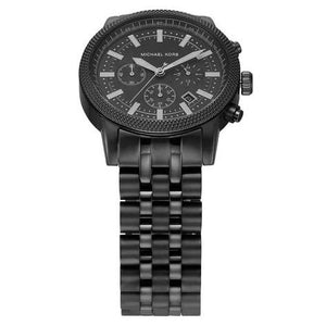 Buy Shop Michael Kors Hutton Chronograph Black Dial Black Steel Strap Watch For Men - MK9089 USA Online