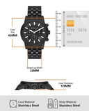 Buy Shop Michael Kors Hutton Chronograph Black Dial Black Steel Strap Watch For Men - MK9089 USA Online