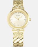 Buy Shop Guess Rumour Quartz Gold Dial Gold Steel Strap Watch For Women - GW0613L2 USA Online