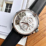 Buy Shop Fossil Townsman Twist Multifunction White Dial Black Leather Strap Watch for Men - ME1164 USA Online