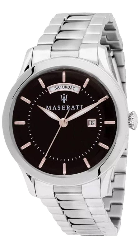 Buy Shop Maserati Tradizione Black Dial Silver Steel Strap Watch For Men - R8853125002 USA Online