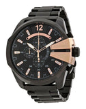 Buy Shop Diesel Mega Chief Chronograph Black Dial Black Steel Strap Watch For Men - DZ4309 USA Online