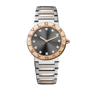 Buy Shop Bvlgari Lady Quartz Diamonds Grey Dial Two Tone Steel Strap Watch for Women - BVLGARI103067 USA Online