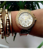 Buy Shop Michael Kors Camille Silver Diamonds Dial Gold Steel Strap Watch for Women - MK5756 USA Online