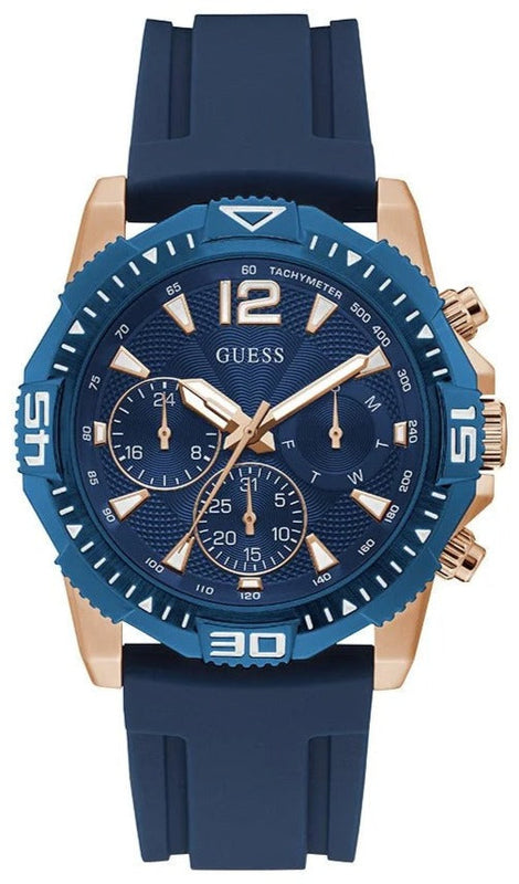 Buy Shop Guess Commander Blue Dial Blue Rubber Strap Watch for Men - GW0211G4 USA Online