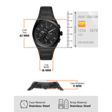 Buy Shop Fossil Everett Chronograph Black Dial Black Steel Strap Watch for Men - FS5797 USA Online