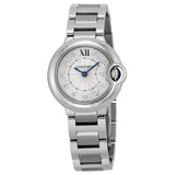Buy Shop Cartier Ballon Bleu de Cartier Diamonds Silver Dial Silver Steel Strap Watch for Women - WE902073 USA Online