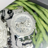 Buy Shop Guess Multi Function Diamonds Silver Dial Silver Steel Strap Watch For Men - GW0455G1 USA Online