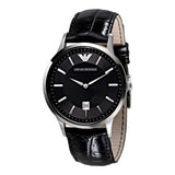 Buy Shop Emporio Armani Renato Black Dial Leather Strap Watch For Men - AR2411 USA Online