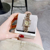 Buy Shop Michael Kors Chain Lock Pave Gold Dial Gold Steel Strap Watch For Women - MK4711 USA Online