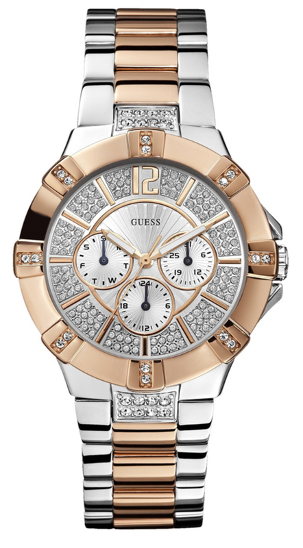 Buy Shop Guess Vista Analog Diamonds Silver Dial Two Tone Steel Strap Watch for Women - W0024L1 USA Online