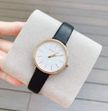 Buy Shop Michael Kors Pyper Three Hand White Dial Black Leather Strap Watch For Women - MK2835 USA Online