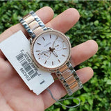 Buy Shop Fossil Tailor White Dial Two Tone Steel Strap Watch for Women - ES4396 USA Online