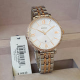 Buy Shop Fossil Jacqueline White Dial Two Tone Steel Strap Watch for Women - ES3634 USA Online