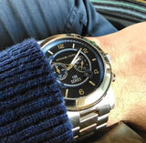 Buy Shop Michael Kors Stop Hunger Chronograph Blue Dial Silver Steel Strap Watch for Men - MK8314 USA Online