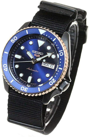 Buy Shop Seiko 5 Sports Automatic Blue Dial Black NATO Strap Watch for Men - SBSA098 USA Online