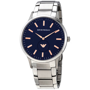 Buy Shop Emporio Armani Renato Blue Dial Silver Steel Strap Watch For Men - AR11137 USA Online