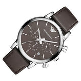 Buy Shop Emporio Armani Classic Chronograph Brown Dial Brown Leather Strap Watch For Men - AR1734 USA Online