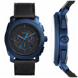 Buy Shop Fossil Machine Chronograph Black Dial Black Leather Strap Watch for Men - FS5361 USA Online