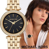 Buy Shop Michael Kors Mini Darci Quartz Black Dial Gold Steel Strap Watch For Women - MK3738 USA Online