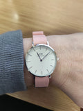 Buy Shop Daniel Wellington Classic Petite Rosewater White Dial Pink NATO Strap Watch For Women - DW001000318 USA Online