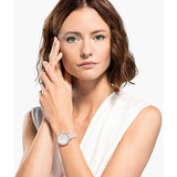 Buy Shop Swarovski Crystal Frost White Dial Pink Leather Strap Watch for Women - 5519223 USA Online