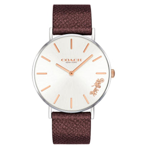 Buy Shop Coach Perry White Dial Brown Leather Strap Watch for Women - 14503154 USA Online