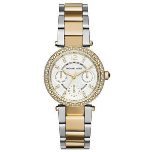 Buy Shop Michael Kors Parker White Dial Two Tone Steel Strap Watch for Women - MK6055 USA Online