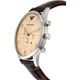 Buy Shop Emporio Armani Classic Chronograph Cream Dial Brown Leather Strap Watch For Men - AR1878 USA Online