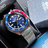 Seiko 5 Sports Automatic Blue Dial Silver Steel Strap Watch For Men - SRPD53K1