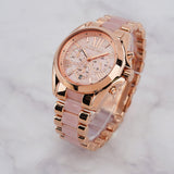 Buy Shop Michael Kors Bradshaw Chronograph Pink Dial Two Tone Steel Strap Watch For Women - MK6830 USA Online