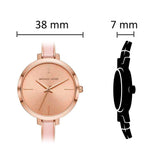 Buy Shop Michael Kors Jaryn Analog Gold Dial Pink Steel Strap Watch For Women - MK4343 USA Online