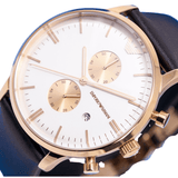 Buy Shop Emporio Armani Gianni Classic Chronograph White Dial Brown Leather Strap Watch For Men - AR0398 USA Online