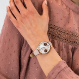 Buy Shop Fossil Jacqueline Three Hand Mother of Pearl Dial Pink Leather Strap Watch for Women - ES4671 USA Online